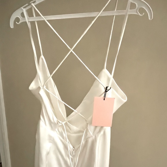 Fame&Partners NWT/BOX Ivory Satin wrap maxi dress BRIDES&BRIDESMAID Fits 6-8 - Picture 11 of 17